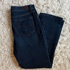 Women's Midrise Cropped Lee Blue Jeans